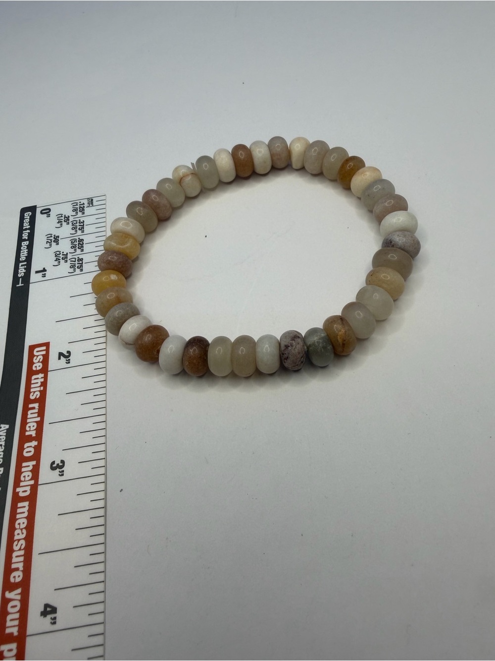 Natural Moonstone Stretch Beaded Bracelet Neutral Earth Tone Gemstone Jewelry - Picture 4 of 4